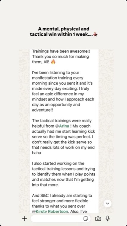 Message from a Forty-Love player